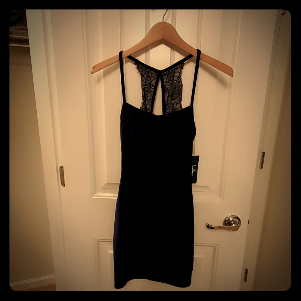 Small Lulus mini navy blue dress NWT